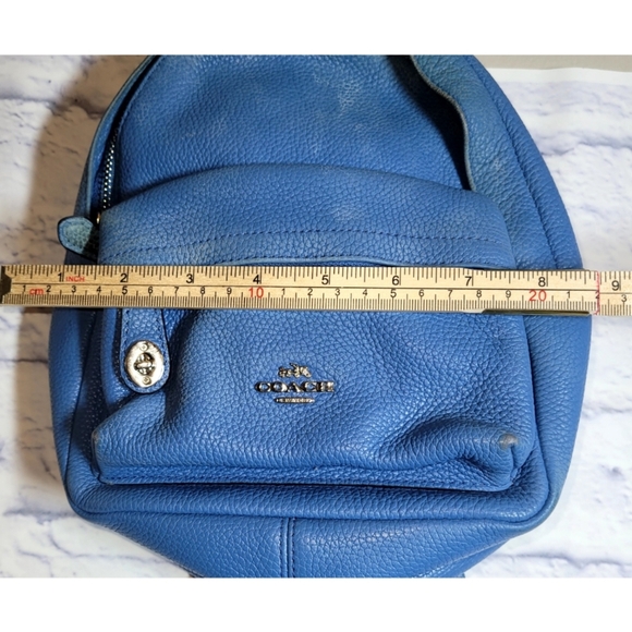 Coach Mini Campus Backpack In Polished Pebble Leather SilverTone Hardware main image 6